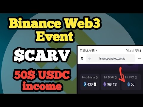 Binance Web3 New Event | CARV | Minimum 50$ Income for all | #binance #airdrop