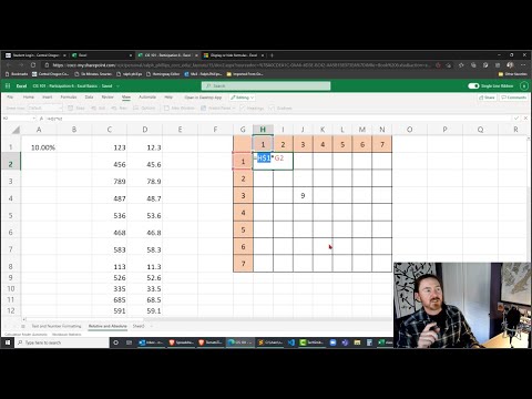 CIS 101 Class Demo - Excel 365 Basics Text Number Formatting and Relative Absolute References