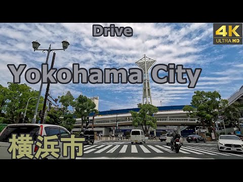 4K drive front car window video - Yokohama City,  Japan