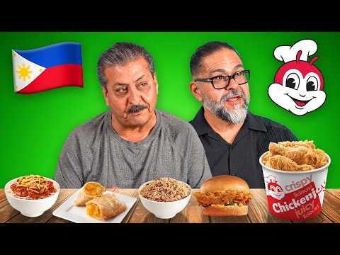 Mexican Dads Try Jollibee for the first time!