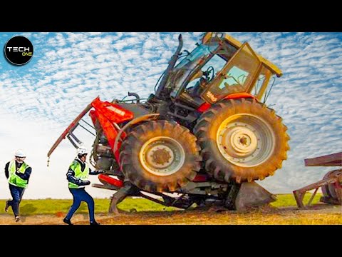 Extreme Dangerous Idiots Tractor Fails Compilation! Crazy Heavy Equipment Drive skills