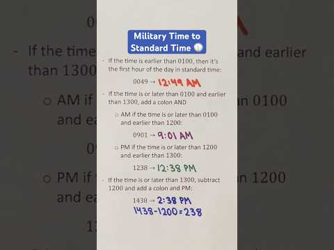 Military Time to Standard Time #Shorts #time #math