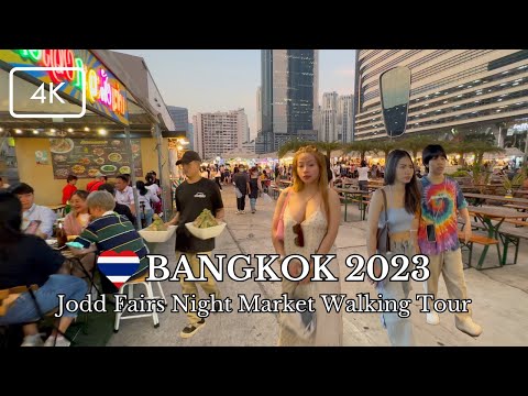 [4K] 🇹🇭 Jodd Fairs Night Market Walking Tour - Bangkok 2023