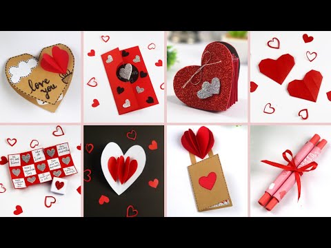 8 Easy & Beautiful Card Making Ideas for Valentine's Day/ Anniversary| Handmade Cards| Paper Craft