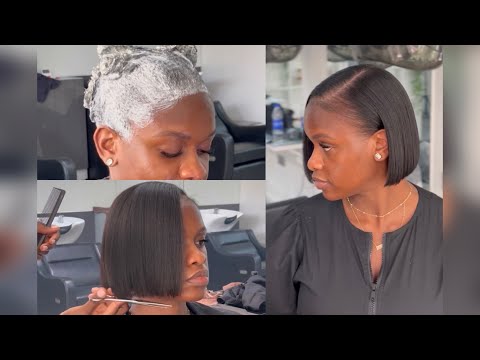 Virgin Relaxer and Bob Tutorial - relaxing and cutting natural hair