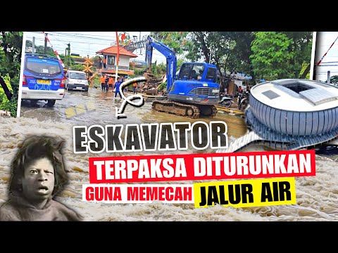 UPDATE BANJIR JIS‼️TERPAKSA EKSAVATOR MERUSAK TROTOAR JIS UNTUK MMBUKA JALUR AIR MNUJU GORONG-GORONG