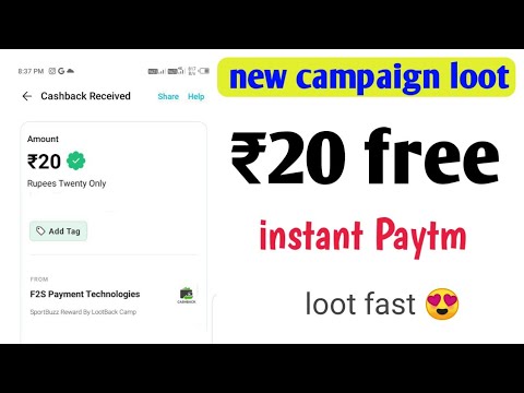 Today New Campaign Loot Offer 20₹+₹+₹ Instant Paytm Cash || Tasks💰Campaign BUG|| New Paytm app