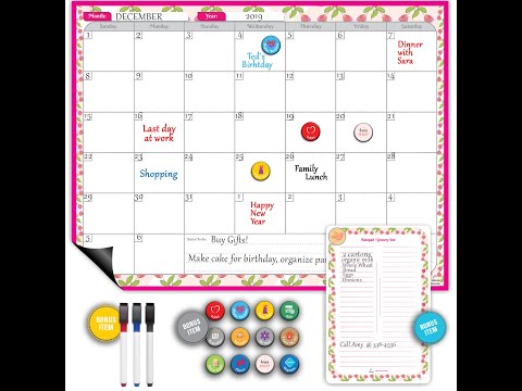 Undated Dry Erase Magnetic Calendar by StriveZen