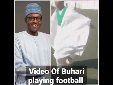 Buhari playing football in Aso rock