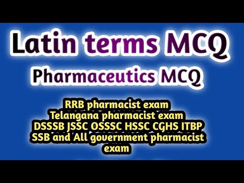 Latin terms mcq#pharmaceuticsmcq#rrb pharmacist exam#dsssb#tnmrb#telanganapharmacist#pharmamcq