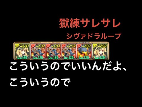 【パズドラ】獄練サレサレ シヴァドラループ 自陣無課金(実質)