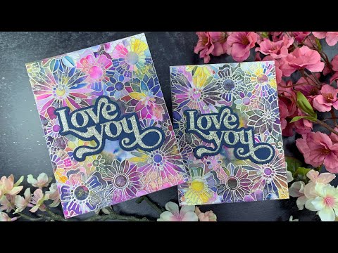 EASY Shimmer Powder Backgrounds | Simon Says Stamp | AmyR 2024 Valentine's Card Series #7