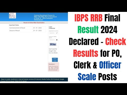 IBPS RRB Final Result 2024 Declared – Check Results for PO, Clerk & Officer Scale Posts