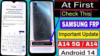 Samsung A14 5G/A14 FRP Bypass (Gmail Add) Android 14 | Samsung Frp Bypass 2024 | No Tool - No PC