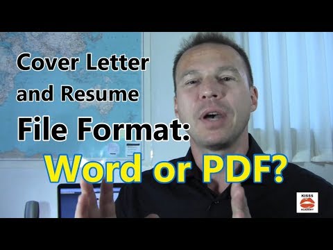 Cover Letter and Resume - Word or PDF File Format?