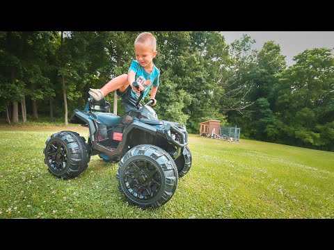 His first Four Wheeler!