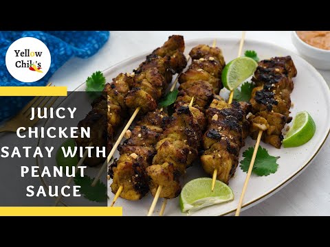 The Best Pan Grilled Chicken Satay Recipe with Homemade Peanut Sauce!