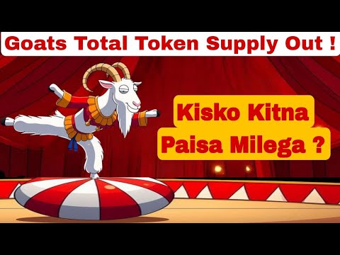 Goats Total Token Suppy Out ! Kisko Kitne Tokens Milenge ! Money Dogs And Hold Coin Listing Update !