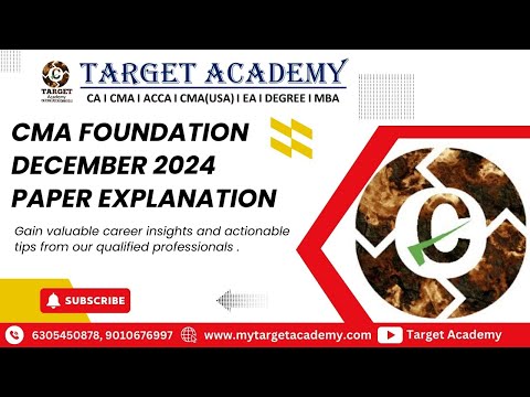 CMA Foundation December 2024 Paper Explanation With Answers #cmafoundation #exams #december #2024