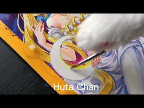 Draw Sailor Moon With My Cat Hands | Huta Chan