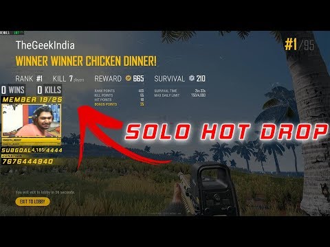 PUBG PC SOLO CHICKEN DINNER | HOT DROP | 7KILLS | THE GEEK INDIA