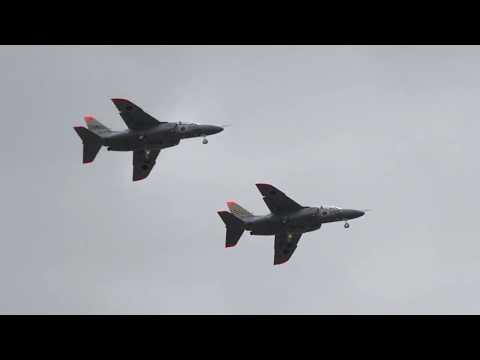 T-4展示飛行 教官Pさんによるロックウィング付 静浜基地航空祭2018