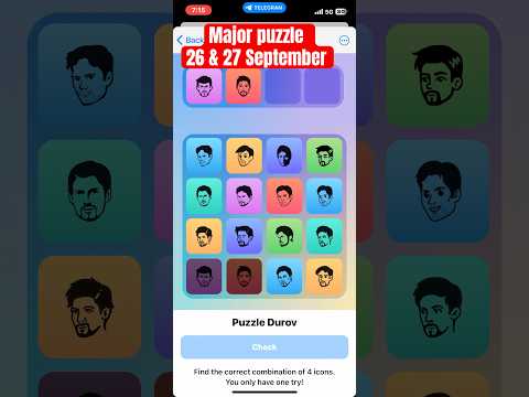 26 & 27 September Major puzzle durov Solved Today |Major Daily combo card 26 September