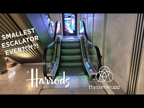 SMALLEST ESCALATOR EVER?! Thyssenkrupp Velino micro escalator at Harrods, Knightsbridge, London ENG