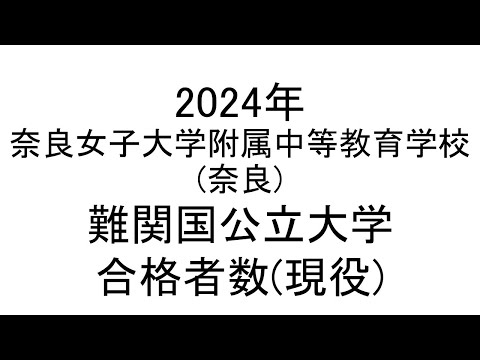 奈良女子大学附属中等教育学校(奈良) 2024年難関国公立大学合格者数(現役)