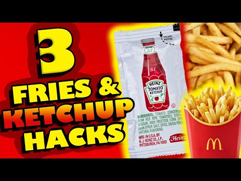 FRIES & KETCHUP HACK - 3 WAYS!  Fast Food French Fries + Ketchup & Sauce Packet Hacks (McDonalds)