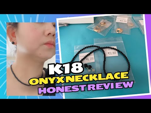 K18 japan gold onyx necklace and stud earrings honest review #126