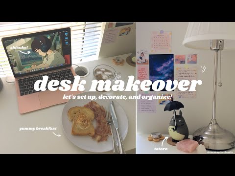 🥳 desk makeover! setting up my new desk + mini stationery organization