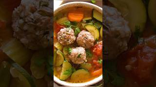 Hearty Albondigas Soup for This Cold Weather ❄️ #souprecipe  #winterrecipe #recipeshorts #shorts