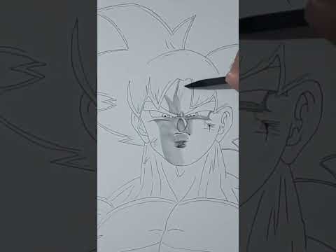 Drawing Goku Ultra instinct #drawingdbz #shorts #fanartanime