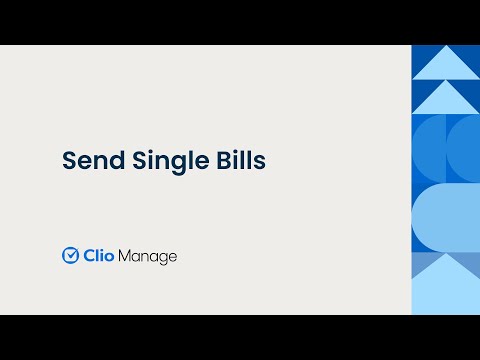 Send Single Bills in Clio Manage