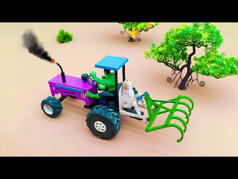 DIY Mini tractor transporting plough machine science Project @Acrofter1