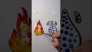 Fire VS Water with Oddly Satisfyig Painting! 🎨 || What’s your Fav?! 🤔 #artistomg