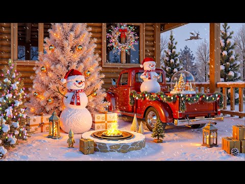 24/7 Relaxing Christmas Music Snow Falling❄️ Cozy Christmas Ambience Instrumental🎄Christmas Ambience