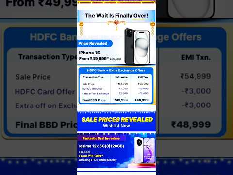 iPhone 15 for 50K Flipkart Big Billion Day Sale 2024