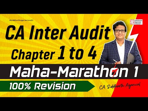 CA Inter Audit Maha Marathon 1 | Chapter 1 to 4 | CA Siddharth Agarwal