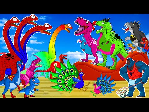 PEACOCK JURASSIC WORLD FALLEN KINGDOM: T-REX Cretaceous, Pyroraptor, Dinosaurs & KONGSaurus? Cartoon