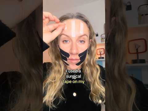 I tried face taping for the first time… #beautyhacks #facetape #skincare