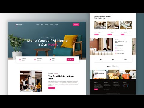 Build Hotel Website Using HTML CSS And JavaScript | Responsive Landing Page