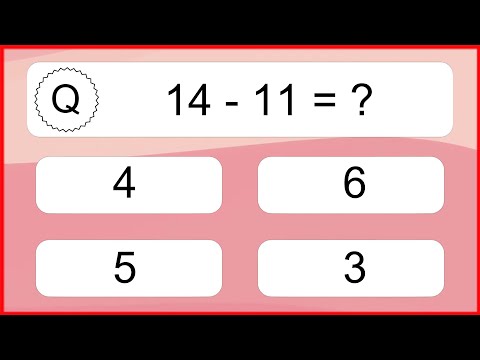 20 Subtraction Quiz Exercises for Kids: Numbers Up to 20