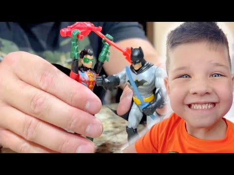 Its BATMAN! Caleb and Dad Open new Batman TOYS! Caleb Pretend Play