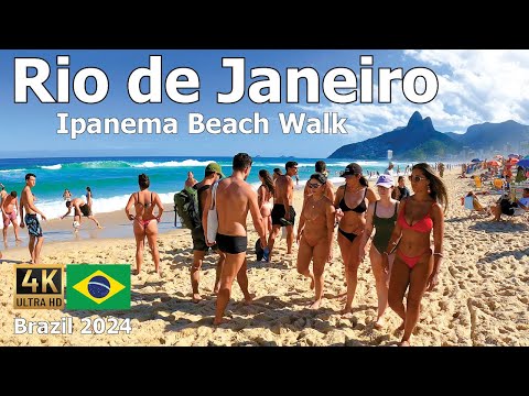 Rio de Janeiro, Brazil 4K - Ipanema Beach Walk in 2024