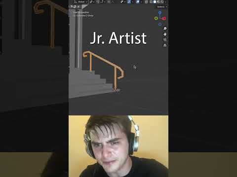 Jr vs Sr Artist:  modeling Railings #blendertutorial #blender #blendercommunity #blender3d #b3d