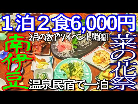 伊豆ゆる旅　南伊豆の温泉民宿で一泊し、２月の菜の花畑と河津桜を鑑賞