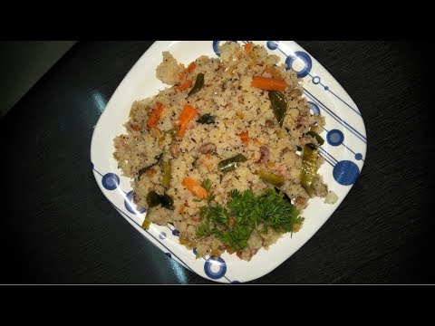 Rice Rava Dry Upma -  Vegetable Uppudu Pindi -  Uppudu Pindi Recipe - Telangana Ruchulu