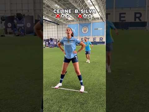 BERNARDO SILVA vs CELINE DEPT: TRICKSHOT CHALLENGES 🎯 #shorts #football #soccer